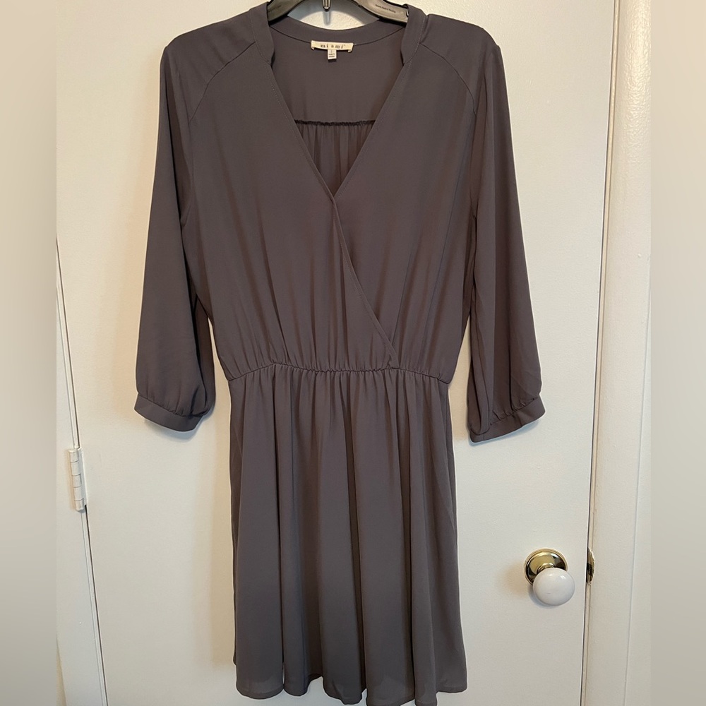 Miami Grey 3/4 sleeve Dress